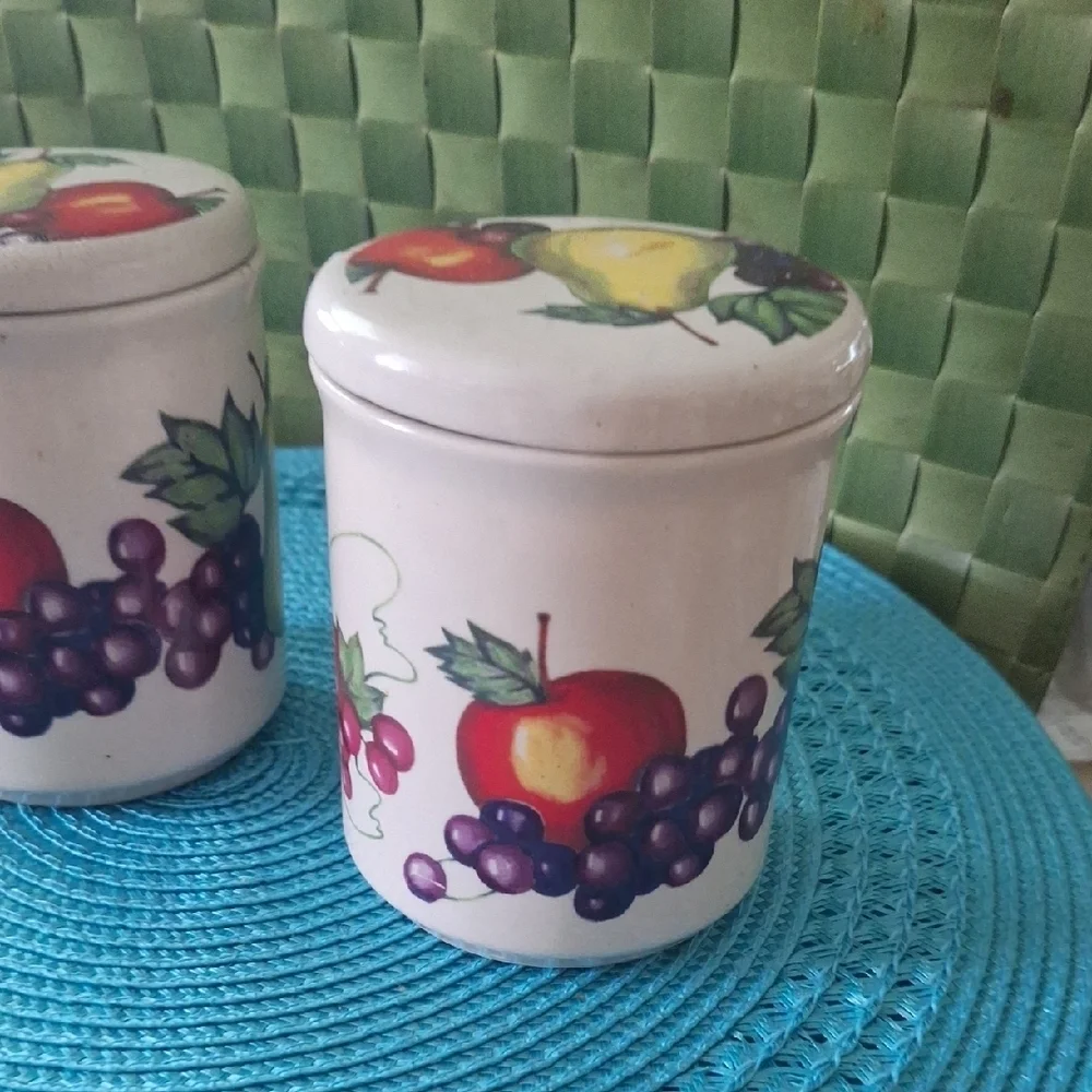 Fruit Pattern Ceramic Canisters